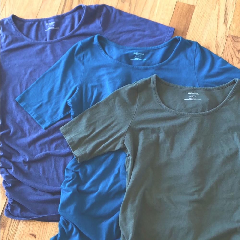3 short sleeved maternity tees
